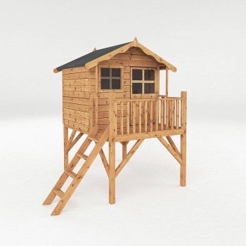 Poppy Playhouse with Tower - Timber - L200.8 x W207.1 x H246.6 cm - Brown