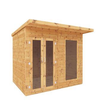 8 x 6 Feet Maine Pent Summerhouse - Timber - L233.1 x W246.8 x H217 cm - Brown