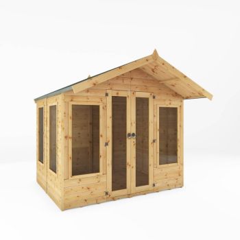 6 x 8 Feet Premium Sussex Summerhouse - Timber - L243.2 x W249.4 x H227.8 cm - Brown