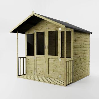 7 x 7 Feet Traditional Summerhouse - Timber - L193 x W229.5 x H221.3 cm - Brown