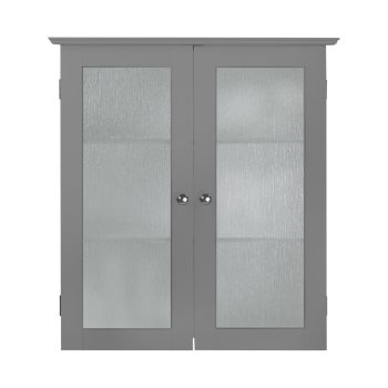  Connor Removable Wall Cabinet with 2 Glass Doors - Grey - 20 x 64 x 64 cm