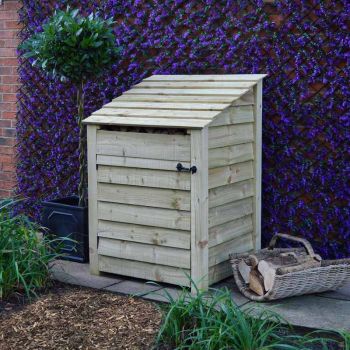 Burley 4ft Log Store with Doors - L80 x W89.5 x H128 cm - Light Green