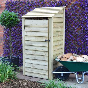 Burley 6ft Log Store with Doors - L80 x W89.5 x H181 cm - Light Green