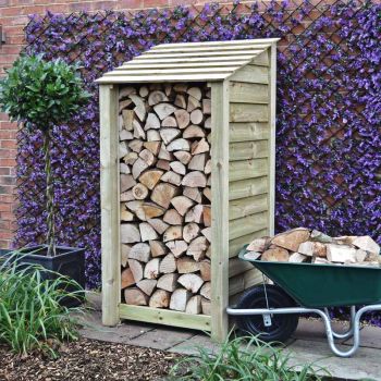 Burley 6ft Log Store - L80 x W89.5 x H181 cm - Light Green