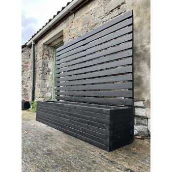 Norfolk Planter and Trellis - (Painted Wooden Planter - Choice of Colours Available) - L150 x W40 x H180 cm
