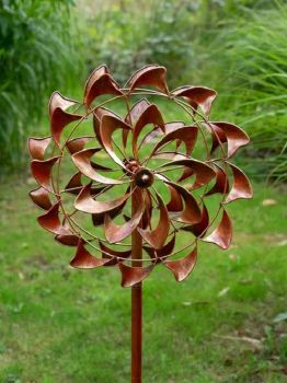 Double Swirl Wind Sculpture - L46 x H153 cm