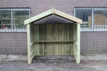 XL Smoking Shelter with Apex Roof - Timber - L119 x W170 x H224 cm - Minimal Assembly Required