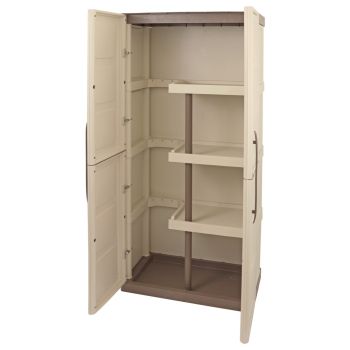 Cabinet with Broom Storage Plastic Garden Store Approx L700 x W390 x H1650 mm