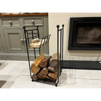 Compact Log Rack - Steel - L31.7 x W36.8 x H67.3 cm - Black