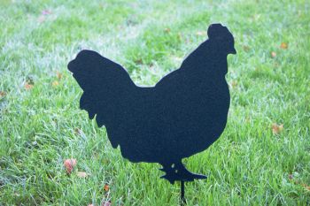 Chicken (Rust) Hand Made By Traditional Forge, Steel Garden Ornament - Steel - H12 cm