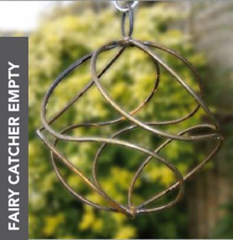 Fairy Catcher Empty Brown - Ready to Rust Hanging Ornament - Solid Steel - L27.9 x W27.9 x H27 cm