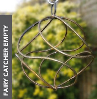 Fairy Catcher Empty Rust - Ready to Rust Hanging Ornament - Solid Steel - L27.9 x W27.9 x H27 cm