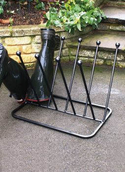 5 Pair Diagonal Boot Rack (Round) - Steel Wellie Stand - Steel - L35.6 x W53.3 x H45.7 cm - Black