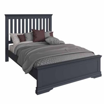 4'6" Double Bed - Pine/MDF - L149 x W207 x H128 cm - Midnight Grey 