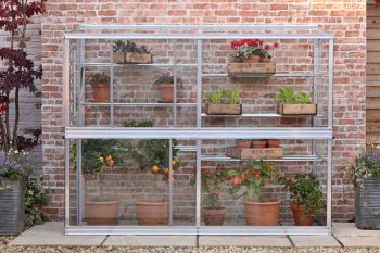 6 Feet Wall Frame/Growhouse with 6 Shelves- Aluminium/Glass - L183 x W63 x H149 cm - Without Coating