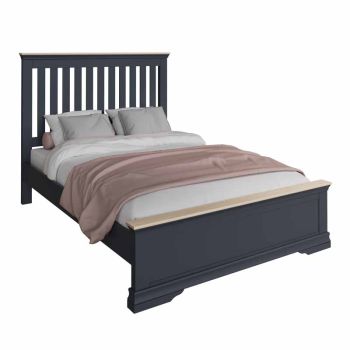 4'6" Double Bed - Oak - L149 x W207 x H128 cm - Midnight Grey 