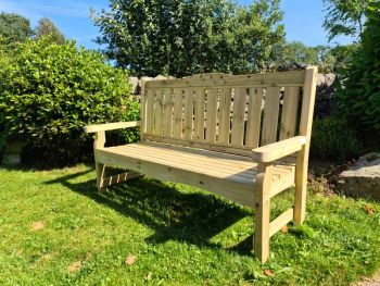 Traditional Bench Garden Seat - Timber - L65 x W165 x H100 cm - Fully Assembled