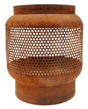 Outdoor Tall Buttermere Basket Fire Pit - Metal - L45.5 x W45.5 x H51 cm - Rust