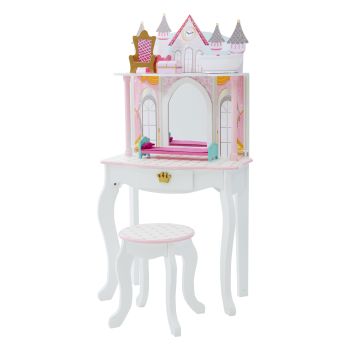 Dreamland Castle Play Vanity Set - L60 x W32 x H118 cm - White/Pink