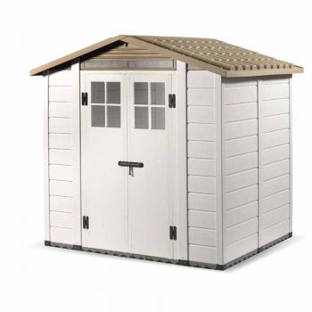 Tuscany Evo 6'6" x 5'4" 200 Apex Plastic Shed Double Door with Two Perspex Windows