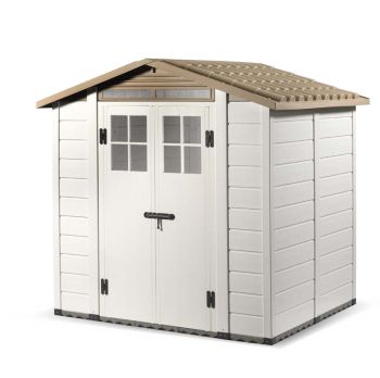 Tuscany Evo 6'6" x 5'4" 200 Apex Plastic Shed Double Door with Two Perspex Windows