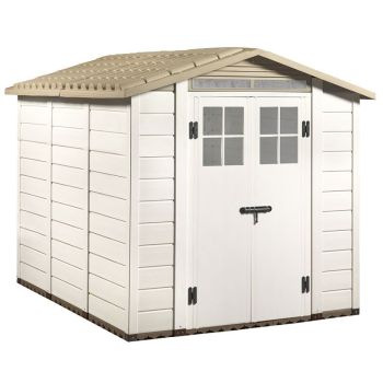 Tuscany Evo 6'6" x 8' 240 Apex Plastic Shed Double Door with Two Perspex Windows