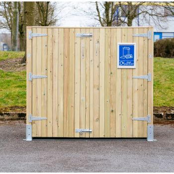 Whalley Commercial Euro Wheelie Bin Store - L164 x W154.5 x H147.5 cm - Self Assembly - Fits 1 x 660L to 1100L Wheelie Bin