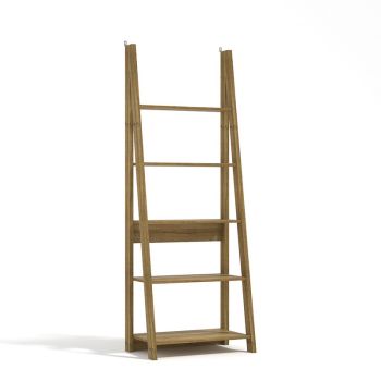 Tiva Ladder Bookcase - MDF - L38.6 x W64 x H175.4 cm - Oak