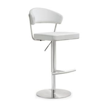 Cosmo Barstool - Stainless Steel - L55.9 x W51.1 x H110 cm - White