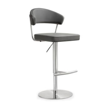 Cosmo Barstool - Stainless Steel/Vegan Leather - L55.9 x W51.1 x H110 cm - Grey