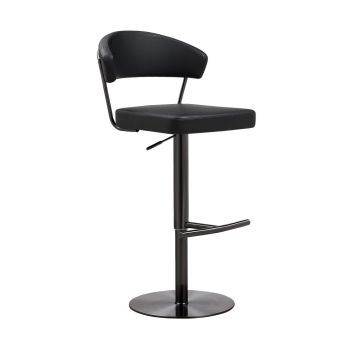 Cosmo Performance Barstool - Vegan Leather/Steel - L55.9 x W51.1 x H110 cm - Black