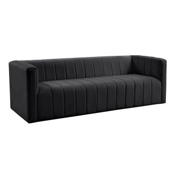 Norah Sofa - Velvet - L91.9 x W228.6 x H72.9 cm - Black