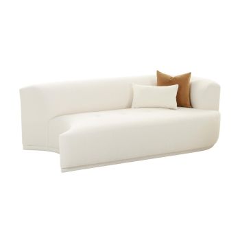 Fickle Modular RAF Loveseat - Boucle/Wood - L104.9 x W209.6 x H71.9 cm - Cream