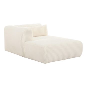Tarra Fluffy Oversized Modular LAF Chaise - Corduroy Fabric/Wood - L179.1 x W110.5 x H68.1 cm - Cream