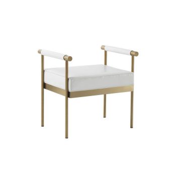 Diva Performance Bench - Plywood/Stainless Steel/Vegan Leather - L50 x W64 x H63 cm - White