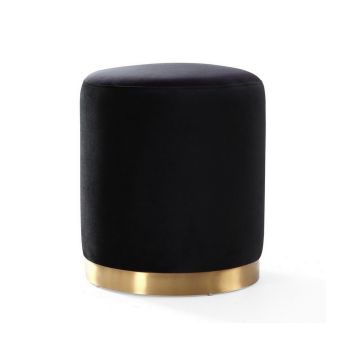 Opal Ottoman - Velvet - L40.6 x W40.6 x H45.7 cm - Black/Gold