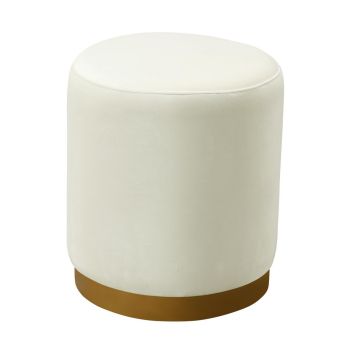 Opal Ottoman - Velvet - L40.6 x W40.6 x H45.7 cm - Cream/Gold