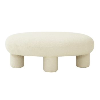 Discus Ottoman - Boucle Polyester - L71.1 x W116.1 x H42.9 cm - Cream