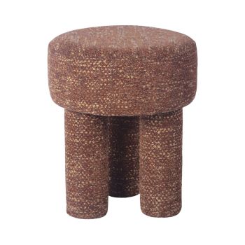 Claire Sedona Knubby Stool - Chenille/MDF - L35.6 x W35.6 x H43.2 cm - Brown