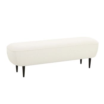 Denise Bench - Boucle/Iron/Wood - L38.9 x W128.8 x H40.9 cm - Cream