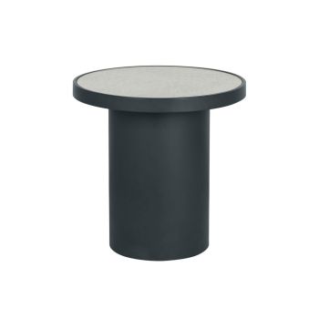 Nautilus Mirrored Side Table - Glass/Iron/MDF - L50.8 x W50.8 x H50.8 cm - Antique Silver