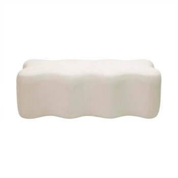 Archie Upholstered Bench in Linen - Plywood/Recycled Fabric - L53.8 x W123.2 x H45 cm - Cream