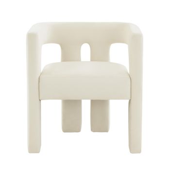 Sloane Chair - Plywood/Velvet - L54.1 x W62.5 x H67.6 cm - Cream
