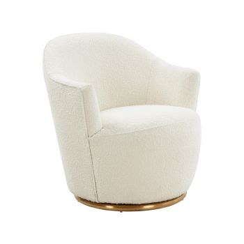 Skyla Swivel Chair - Boucle - L73.9 x W73.9 x H78.5 cm - Cream