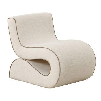 Senna Basketweave Accent Chair - Fabric/Wood - L78 x W56.1 x H69.1 cm - Cream