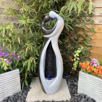 Couple Embrace Main Powered - Garden Water Feature. Outdoor Garden Ornament