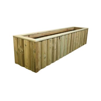 Log Lap Wooden Planter Trough Pressure Treated - L40 X W180 X H40 cm - Assembled