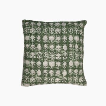 Isla Floral Cushion - Feather Filler - L50 x W50 x H1 cm - Green