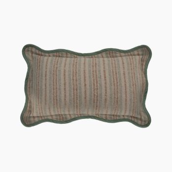Dahlia Cushion - Feather Filler - L30 x W50 x H1 cm - Green/Off White/Coral