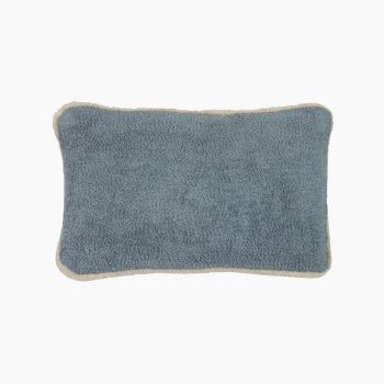Plush Blue Boucle Cushion - Feather Filler - L30 x W50 x H1 cm - Blue